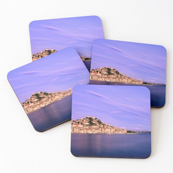 Item preview, Serenity in Lavender – Adriatic Townscape at Dusk designed and sold by Ellaire.
