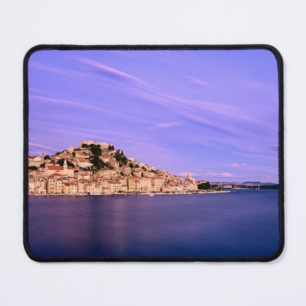 Item preview, Serenity in Lavender – Adriatic Townscape at Dusk designed and sold by Ellaire.