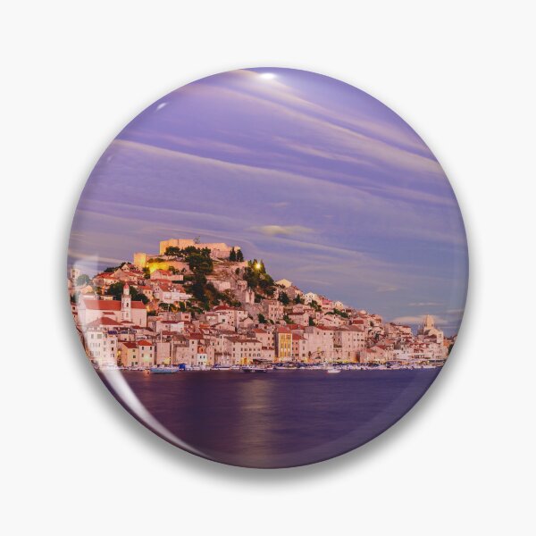 Item preview, Twilight Glow Over Seaside Fortress – Adriatic Evening Art designed and sold by Ellaire.