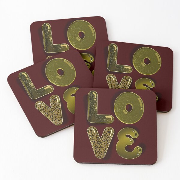 Item preview,  Luxury Gold LOVE Letters – Elegant 3D Romantic Art designed and sold by asudesign.