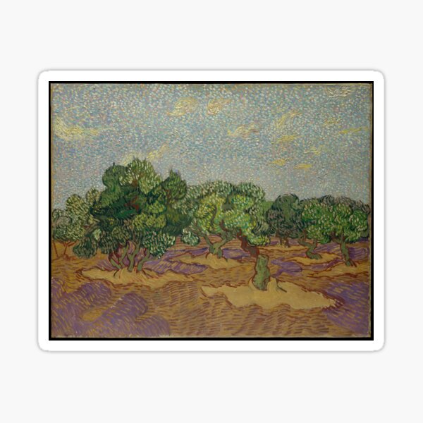 Aperçu de l'œuvre Peinture d'oliviers de Vincent Van Gogh créée et vendue par RosesVisuals.