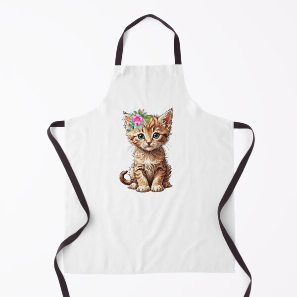 Item preview, Whiskers & Blooms: Brown Kitten with Flower Ear Design  designed and sold by MKWDesign.
