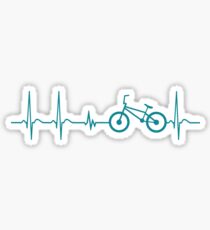 Heartbeat BMX Bike T-Shirt - Cool Funny Nerdy Comic BMX Driver Humor Quote Sayings Shirt Gift Gift Idea Sticker
