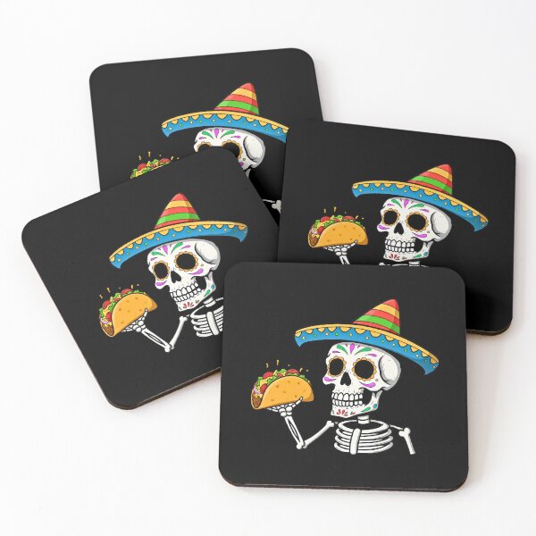 Item preview, Skull with Sombrero and Taco in Hand designed and sold by TheSkullRoom.