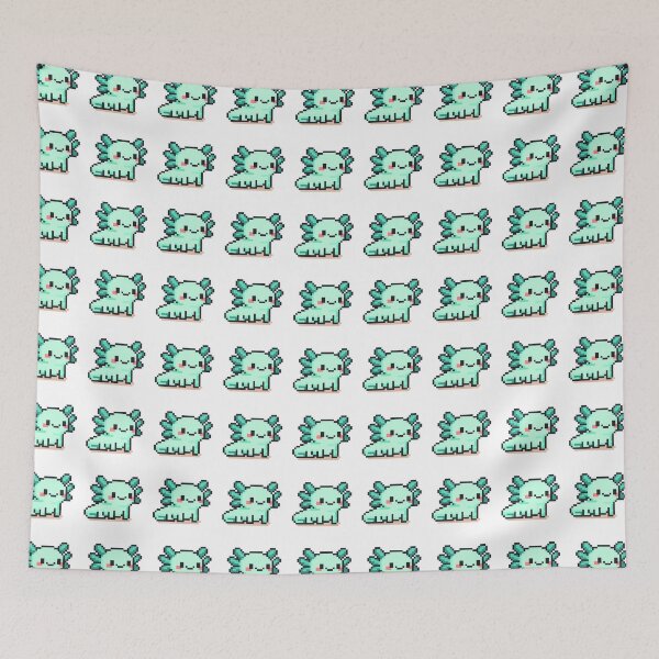 Item preview, Tiny Pixel Axolotl – Minty Happy Strider designed and sold by retro_pixel.