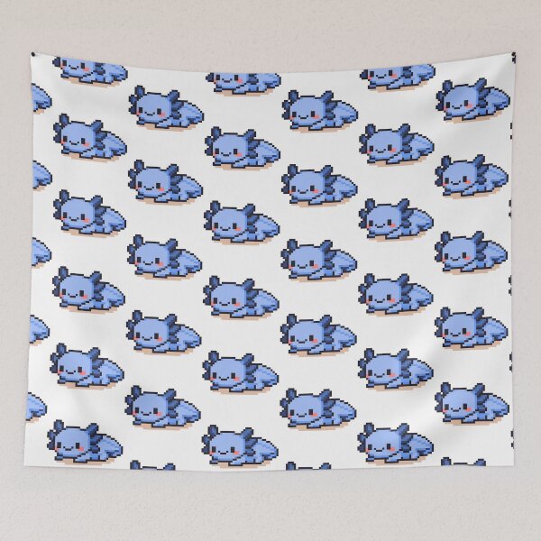 Item preview, Tiny Pixel Axolotl – Blueberry Cozy Lounger designed and sold by retro_pixel.