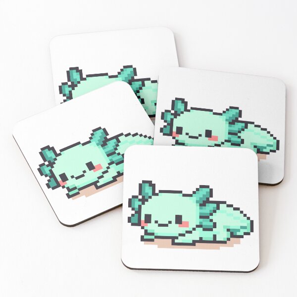 Item preview, Tiny Pixel Axolotl – Minty Cozy Lounger designed and sold by retro_pixel.