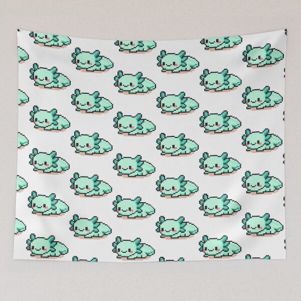 Item preview, Tiny Pixel Axolotl – Minty Cozy Lounger designed and sold by retro_pixel.