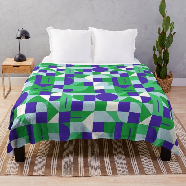 Item preview, Modern Balance – Green & Blue Bauhaus-Inspired Abstract Grid designed and sold by SUNAGIMO9999.