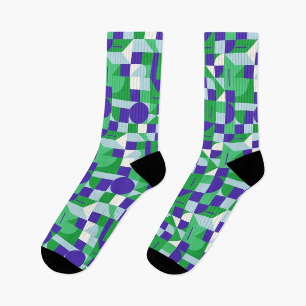 Item preview, Modern Balance – Green & Blue Bauhaus-Inspired Abstract Grid designed and sold by SUNAGIMO9999.