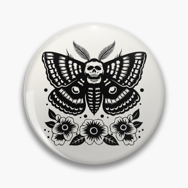 Item preview, Death Moth with Skull Gothic Tattoo Style Design designed and sold by Parkerzz.