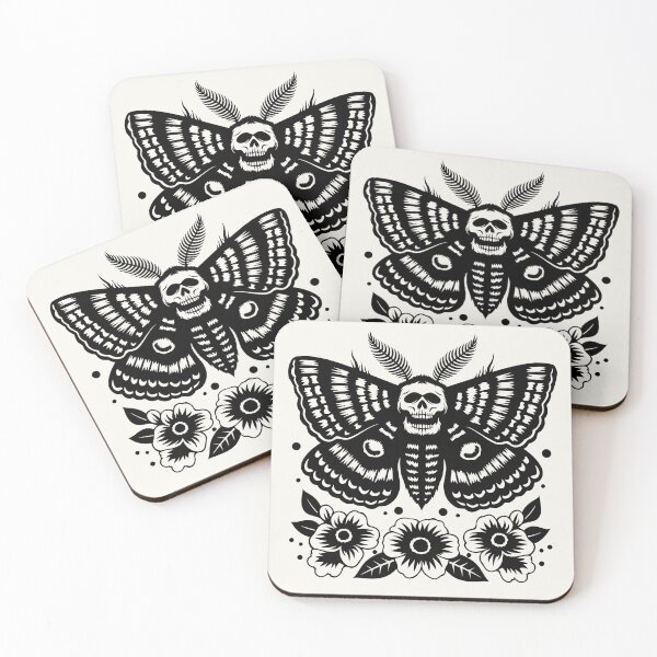 Item preview, Death Moth with Skull Gothic Tattoo Style Design designed and sold by Parkerzz.
