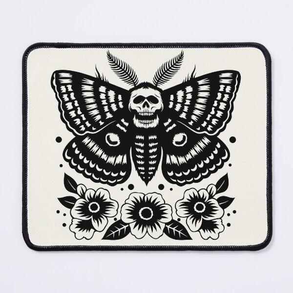 Item preview, Death Moth with Skull Gothic Tattoo Style Design designed and sold by Parkerzz.