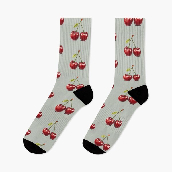 Item preview, Glossy Twin Cherries Illustration – Fresh Fruit Art on Plain Background designed and sold by AndrewWork.