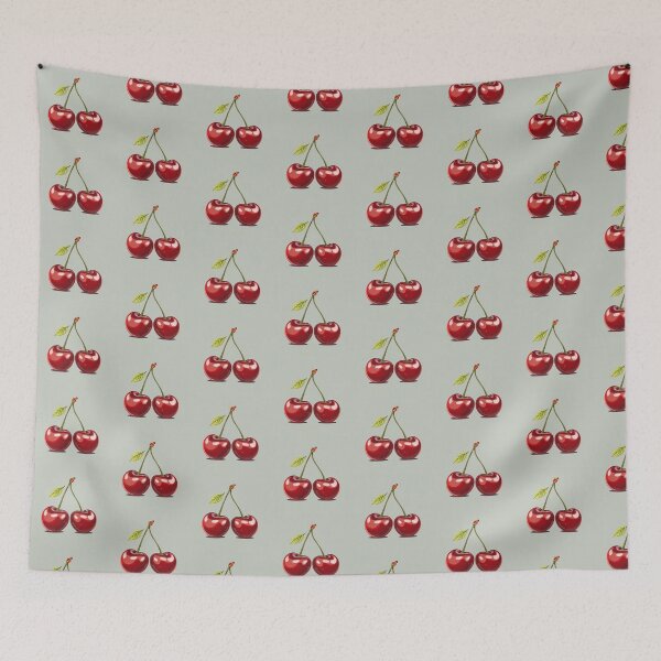 Item preview, Glossy Twin Cherries Illustration – Fresh Fruit Art on Plain Background designed and sold by AndrewWork.