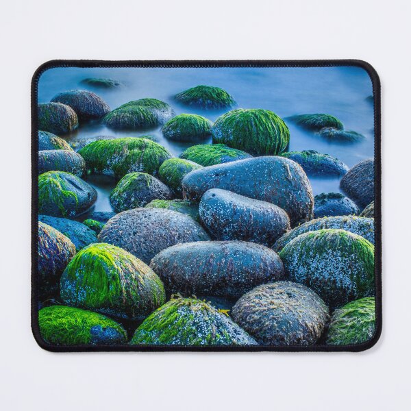 Item preview, Mossy Rocks on Reykjavik Shore – Tranquil Icelandic Seascape designed and sold by Kristvin Gudmundsson.