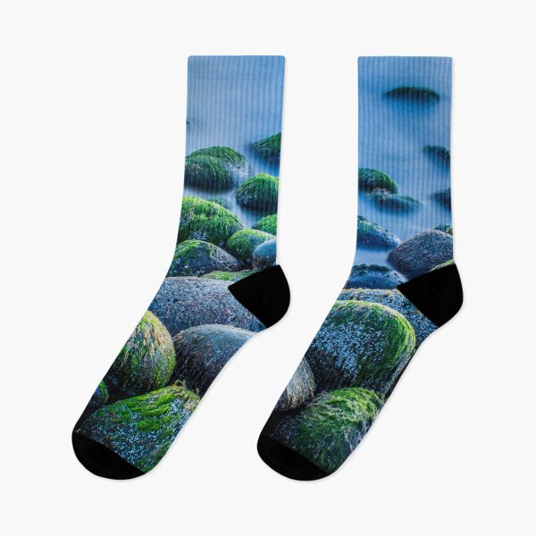 Item preview, Mossy Rocks on Reykjavik Shore – Tranquil Icelandic Seascape designed and sold by Kristvin Gudmundsson.