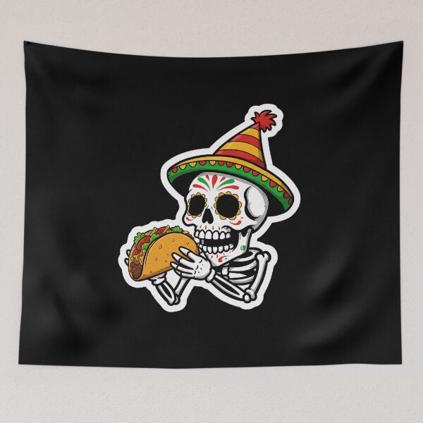Item preview, Skull Tacos and Party Sticker designed and sold by TheSkullRoom.