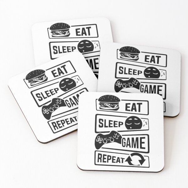 Item preview, Eat Sleep Game Repeat – Design Gamer Minimaliste designed and sold by MeowLoka ⭐⭐⭐⭐.