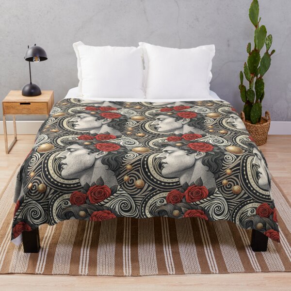 Item preview, Surreal Man with Roses Seamless Pattern designed and sold by KlarkiteTees.