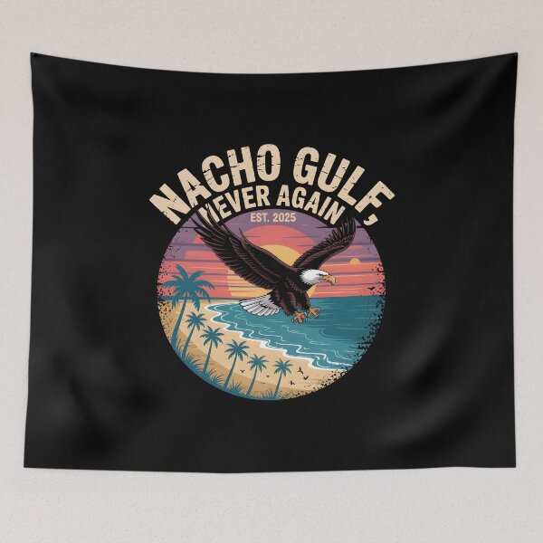 Item preview, Nacho Gulf Never Again – Funny Summer Retro Sunset  designed and sold by Fragy72.