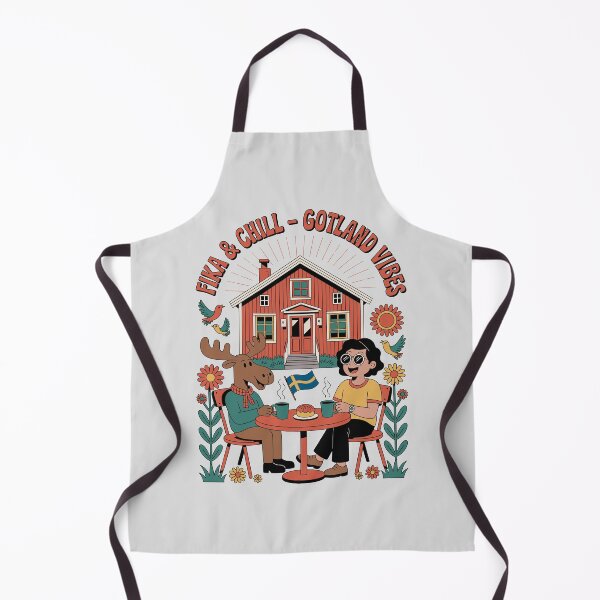 Item preview, Fika & Chill – Gotland Vibes Sweden T-Shirt in Retro 70s Style designed and sold by paulo silveira.