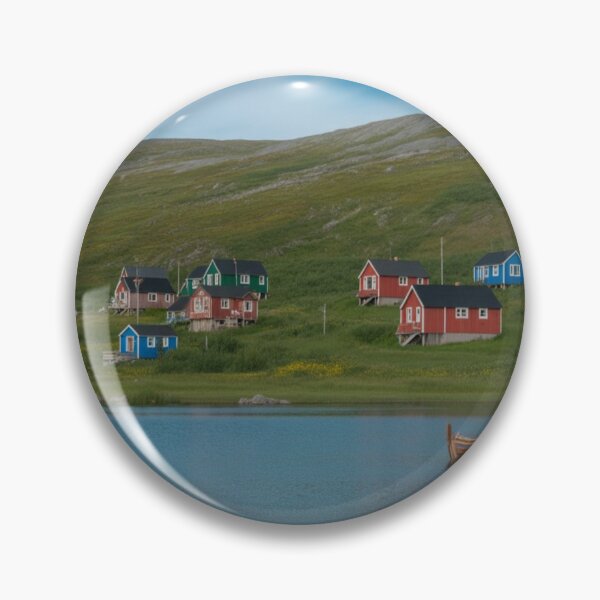 Item preview, Colorful Inuit Village by the Lake – Northern Canada Landscape designed and sold by InspiredCreatives.