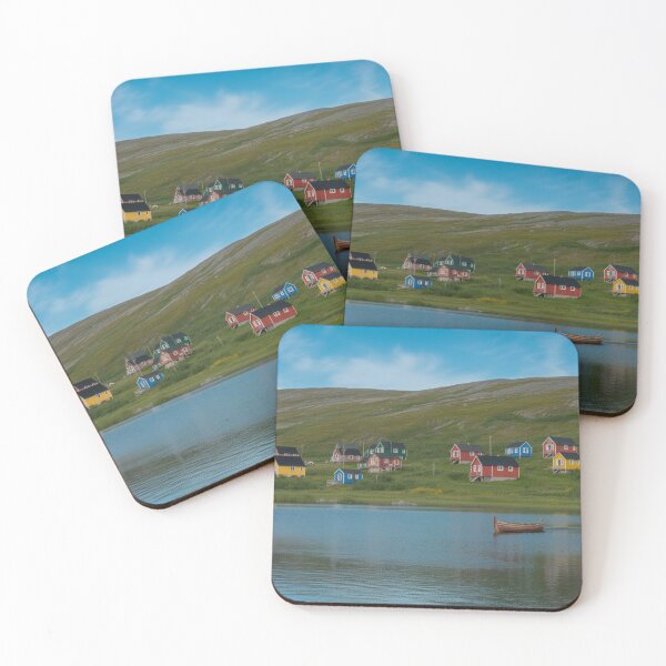 Item preview, Colorful Inuit Village by the Lake – Northern Canada Landscape designed and sold by InspiredCreatives.