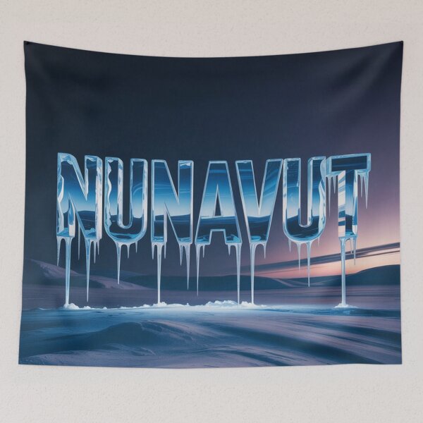 Item preview, Frozen Nunavut Ice Text Art – Arctic Winter Digital Design designed and sold by InspiredCreatives.
