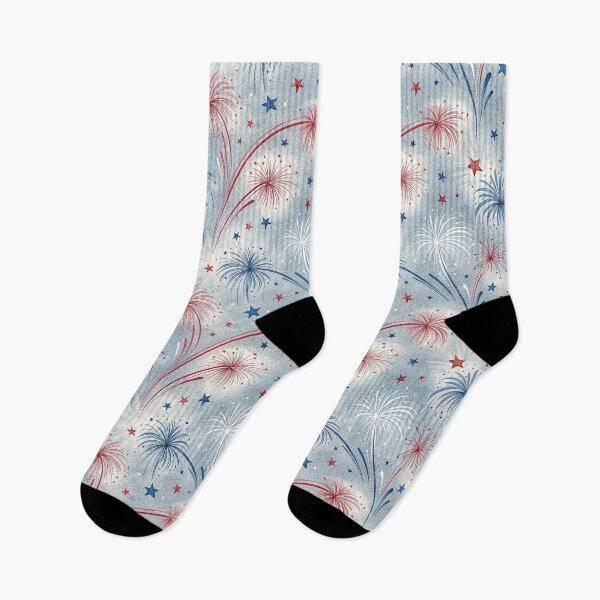 Item preview, Patriotic Fireworks and Stars Seamless Pattern designed and sold by KlarkiteTees.