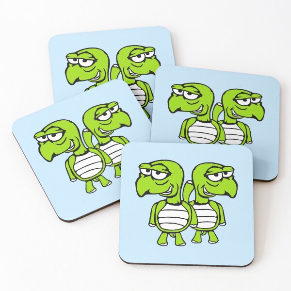 Item preview, 2 Tortoise Turtle Smile Funny Cheeky Shy Happy Team designed and sold by shirt-o-mat.