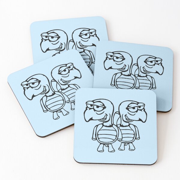 Item preview, 2 Tortoise Turtle Smile Funny Cheeky Shy Happy Team designed and sold by shirt-o-mat.