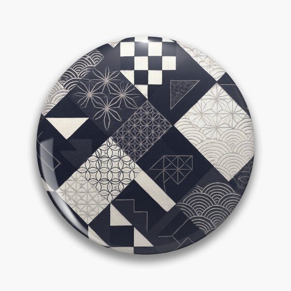 Item preview, Indigo Geometry – Timeless Japanese Pattern Fusion designed and sold by SUNAGIMO9999.