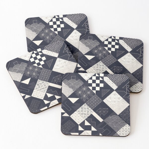 Item preview, Indigo Geometry – Timeless Japanese Pattern Fusion designed and sold by SUNAGIMO9999.
