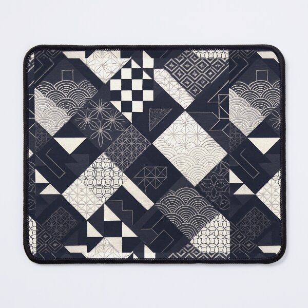 Item preview, Indigo Geometry – Timeless Japanese Pattern Fusion designed and sold by SUNAGIMO9999.