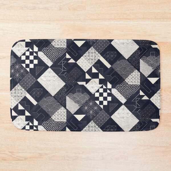 Item preview, Indigo Geometry – Timeless Japanese Pattern Fusion designed and sold by SUNAGIMO9999.