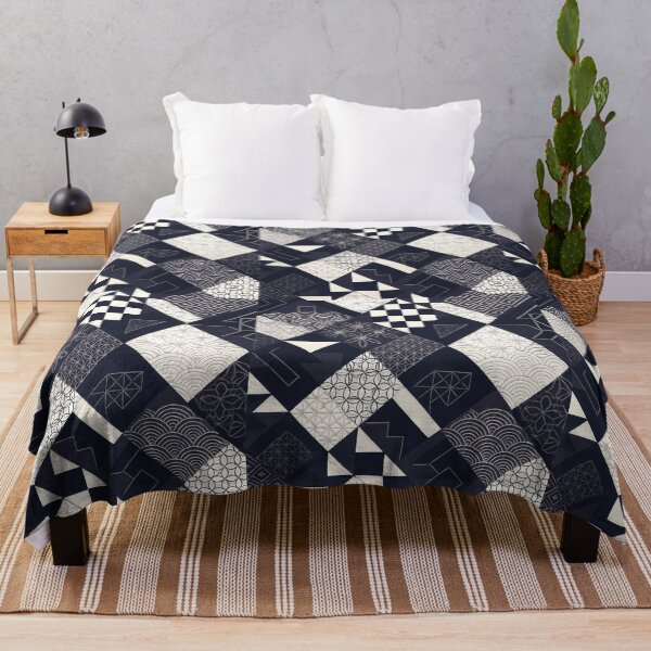 Item preview, Indigo Geometry – Timeless Japanese Pattern Fusion designed and sold by SUNAGIMO9999.