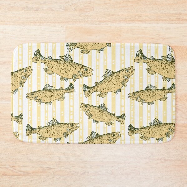 Item preview, Rainbow Trout Fish Preppy Banana Yellow Stripe designed and sold by Michelebuttons.