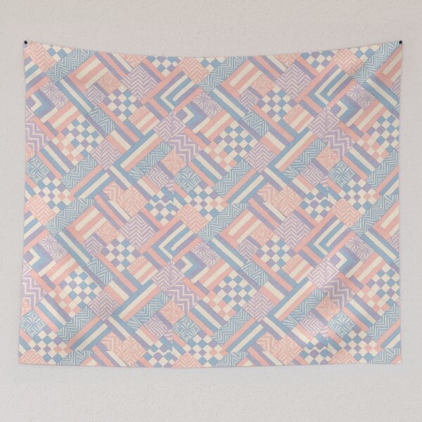 Item preview, Pastel Harmony – Soft Geometric Japanese Patchwork designed and sold by SUNAGIMO9999.