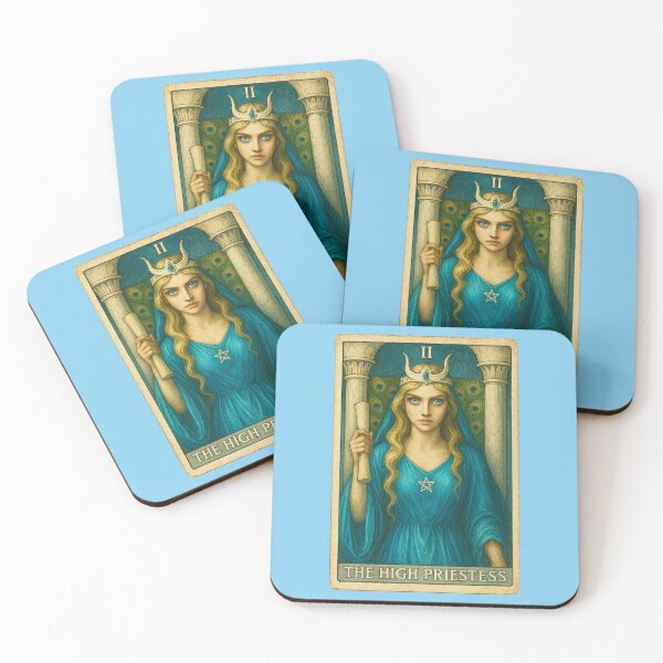 Item preview, Carta del Tarot Azul de La Suma Sacerdotisa de estilo vintage designed and sold by hauntedtees.