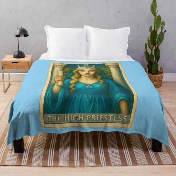 Item preview, Vintage Style The High Priestess Blue Tarot Card designed and sold by hauntedtees.