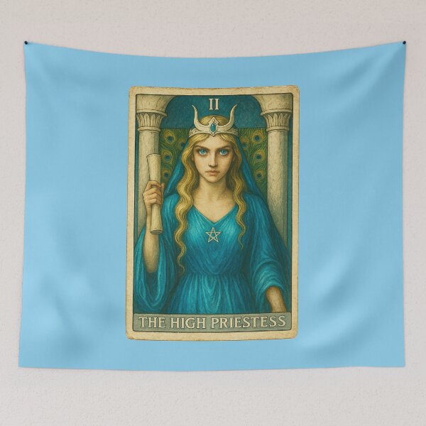 Item preview, Vintage Style The High Priestess Blue Tarot Card designed and sold by hauntedtees.