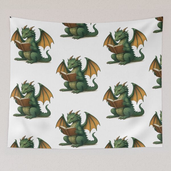 Item preview, Dragon reading a book designed and sold by YourFavBuddy.