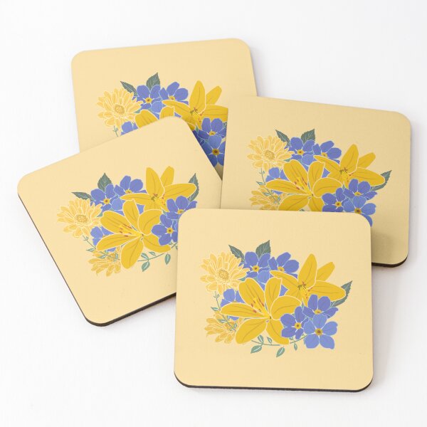 Item preview, Cottage Chic Floral Art – Vintage Lemon Yellow and Soft Blue Botanical Illustration designed and sold by 9th Cycle Studios.