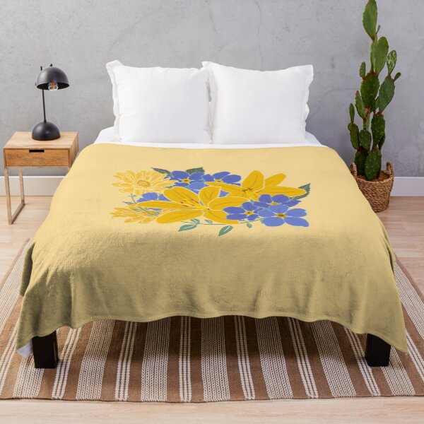 Item preview, Cottage Chic Floral Art – Vintage Lemon Yellow and Soft Blue Botanical Illustration designed and sold by 9th Cycle Studios.