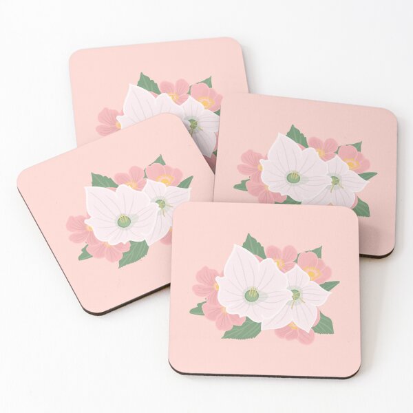 Item preview, Cottage Chic Floral Illustration – Vintage Pink & White Botanical Art, Retro Style designed and sold by 9th Cycle Studios.