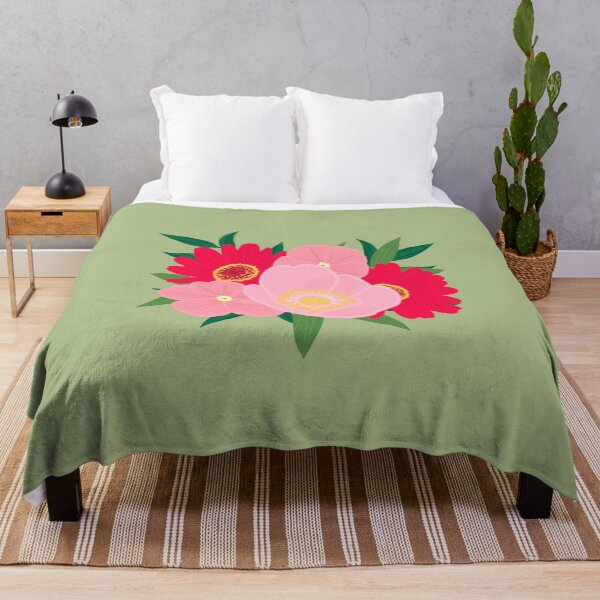Item preview, Maximalist Vintage Floral – Retro Botanical Square Print in Soft Pink and Green designed and sold by 9th Cycle Studios.