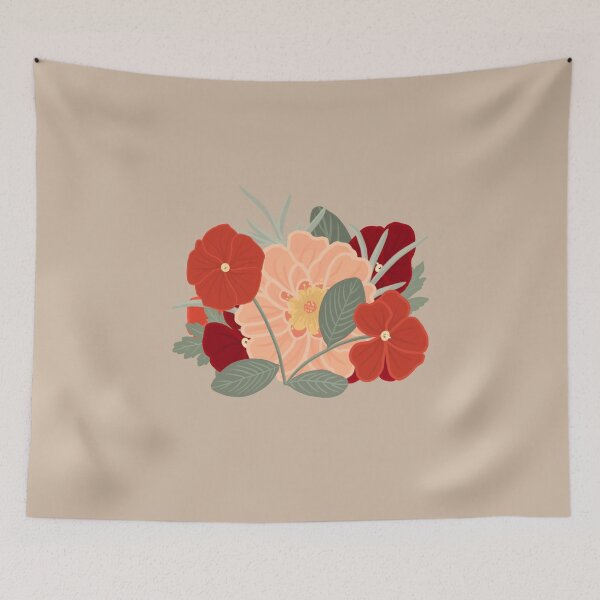 Aperçu de l'œuvre Imprimé floral rétro vintage – Art botanique cottage chic en marron et beige, style campagnard terreux créée et vendue par 9th Cycle Studios.