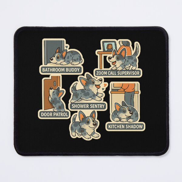Item preview, Blue Merle Cardigan Corgi Clingy Moments Sticker Sheet designed and sold by CoachEkong.
