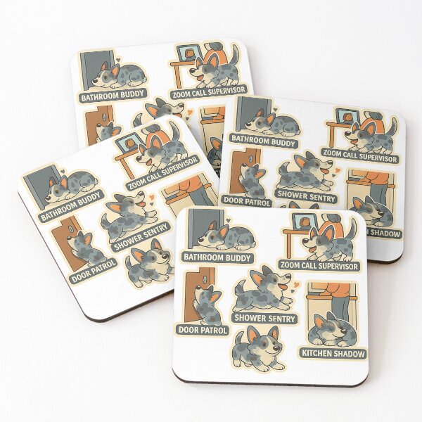Item preview, Blue Merle Cardigan Corgi Clingy Moments Sticker Sheet designed and sold by CoachEkong.